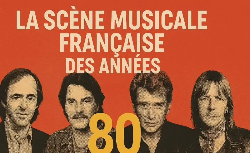 Artiste français sur scène jouant de la guitare acoustique devant un public, avec des lumières douces, illustrant la performance live des chansons de la France